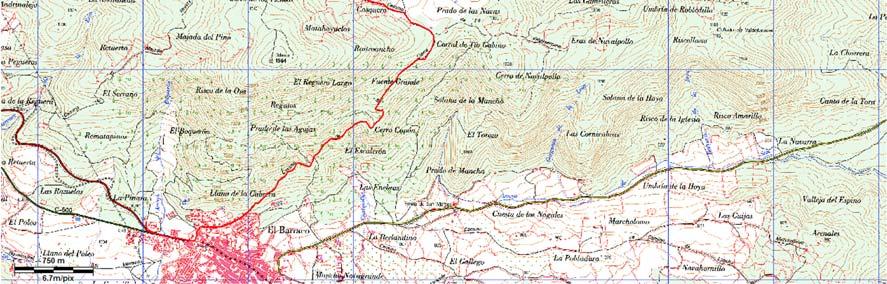 RECORRIDO, LUGAR DE SALIDA Y DE REGRESO. Secuenciación: El Barraco (920 m.) Cerro Capón (1.225 m.) Prado de las Navas (1.339 m.