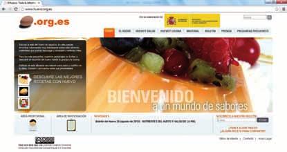 La página web huevo. org.es, creada por INPROVO, es una de las más visitadas para informarse sobre el huevo en español D.