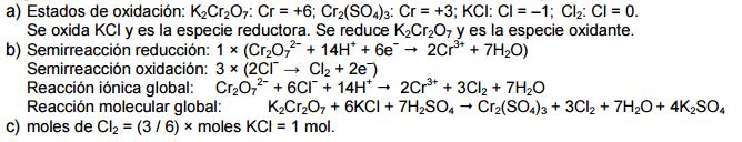 7. PAU-15M A. Justifique si estas afirmaciones son verdaderas o falsas: a) En la reacción S + O 2 SO 2, el oxígeno es el reductor. b) En el HClO el estado de oxidación del Cl es 1.