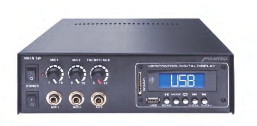 de audio FM Entradas: USB, SD y MMC Función de radio FM con rango 87.5 MHz 108.