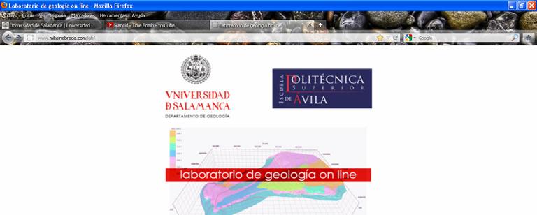 Fig. 1.- Captura de pantalla del laboratorio de geología on-line.