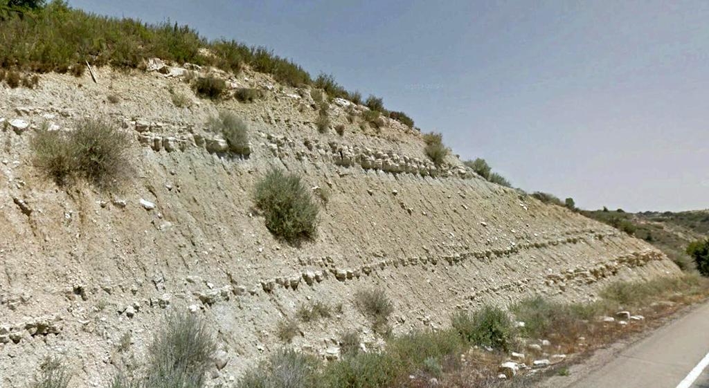 Arcillas y areniscas del Mioceno, Terciario.