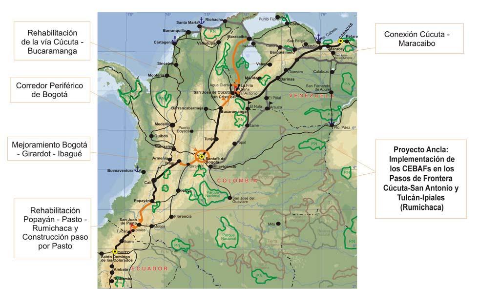 Paso de Frontera Cúcuta - San Antonio del Táchira Información General EJE DE INTEGRACIÓN Y DESARROLLO Andino GRUPO Conexión Venezuela - Colombia Ecuador (Ruta Actual) (Grupo 2) PAÍSES Colombia y