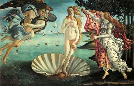 Sagrado Corazón Ciencias Sociales 2º ESO 6 La primavera Botticelli opta aquí por un formato monumental, con figuras de tamaño natural, y lo compagina con una gran atención