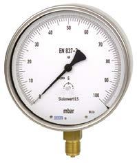 Instrumentos mecánicos de medición de presión Manómetros de precisión Estos instrumentos se utilizan para conseguir la máxima exactitud de medición.