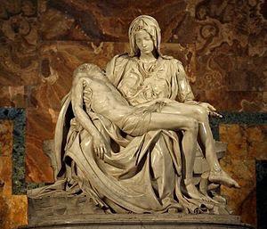 Piedad del Vaticano Grupo escultórico realizado por el mismo artista, entre 1498 y 1499, sus dimensiones son 1,74 x 1,95 metros.
