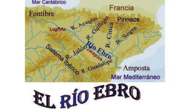 Sus principales afluentes son: - Por la derecha los ríos Jalón, Huerva y Guadalope.