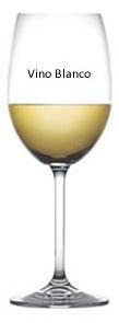Copas para Vino Blanco La copa más común donde se sirve vino blanco es similar a copa Burdeos para vino tinto.