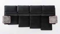 Pátina C/4. 3 seats+fixed chaiselongue. Nirvana Pelle C/121 Pelle C/53. 4 Seats sofa. Rebeca C/14.