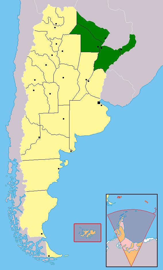 Provincias que componen el NEA Misiones Formosa