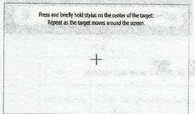Después de verá seguir la secuencia de cruces que aparecerán en la pantalla haciendo una pulsación en el centro de cada cruz.