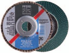 Discos de láminas lijadoras POLIFAN Línea SG alto rendimiento Herramienta versátil para trabajos de lijado exigentes. Ejecución con capacidad agresiva de arranque de viruta y excelente duración.
