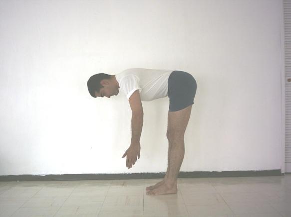Flexiones al frente con cadera hacia atrás y espalda recta.