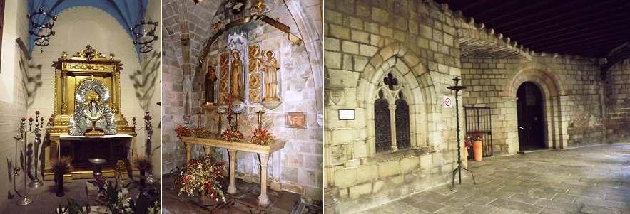 ❸ Puerta de la iglesia de salida al claustro junto a la Sala Capitular. La Sala Capitular con una portada completamente románica y con ventanas a sus lados con arquivoltas y capiteles.