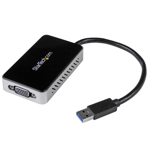 Adaptador de Vídeo Externo USB 3.0 a VGA con Hub USB 1 Puerto - Tarjeta Gráfica Cable - 1080p Product ID: USB32VGAEH El adaptador de USB 3.0 a VGA, modelo USB32VGAEH, convierte un puerto USB 3.