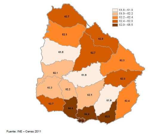 Estructura de la población por edad Los resultados del Censo 2011 ratifican la agudización del proceso de envejecimiento de la población uruguaya, propio de un país en una fase muy avanzada de la