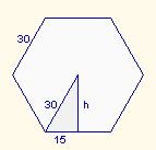 Àrea dels triangles: Hi ha sis triangles iguals a aquest: Figura h= 40-15 = 1375 = 37,08 cm 30