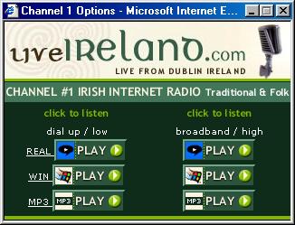 www.liveireland.com Emisora de radio para Internet ubicada en Dublín (Irlanda).