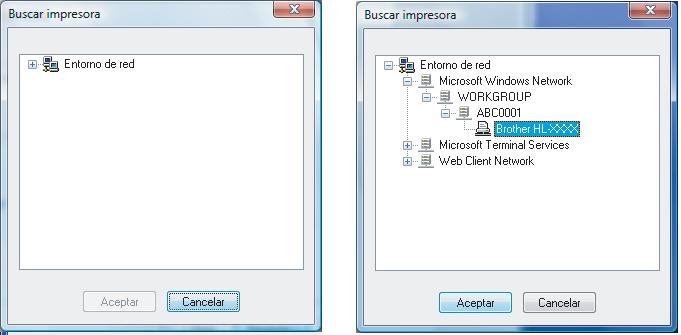 Paso 2 Instalación del controlador de impresora 5 Para usuarios de Windows Vista : cuentas de usuario, haga clic en Continuar. 8 Seleccione la cola de la impresora y haga clic en el botón Aceptar.