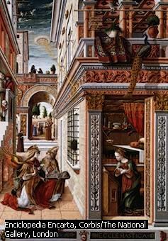 Anunciación, de Crivelli La tabla Anunciación (1476), obra de Carlo Crivelli, presenta una riqueza