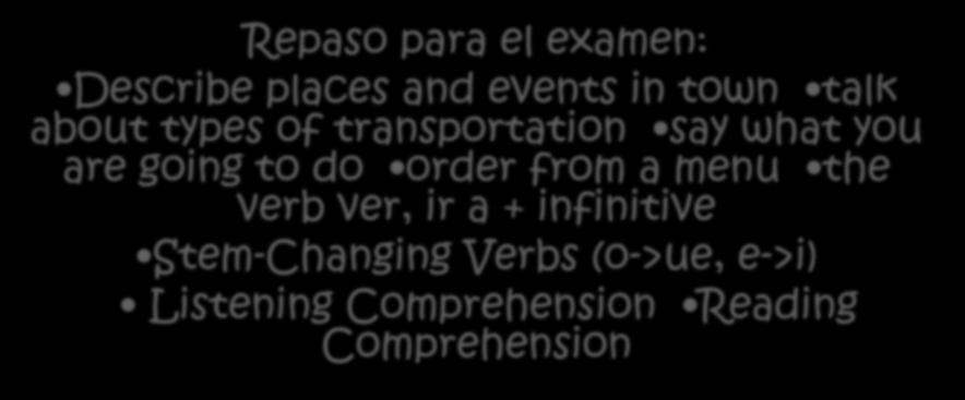 do order from a menu the verb ver, ir a + infinitive