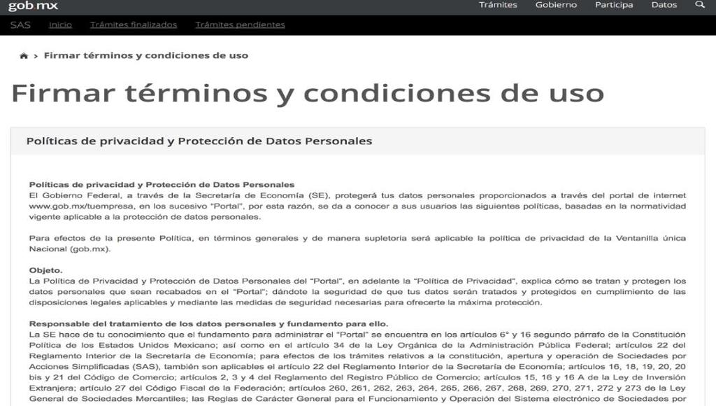 Firma Términos y Condiciones y Política de Privacidad.