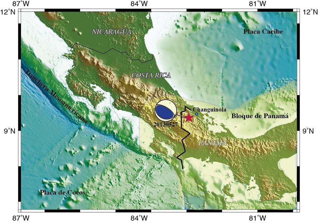 Este sismo fue sentido por los pobladores del oeste de Panamá y del sur y parte central de Costa Rica, presentándose como efectos