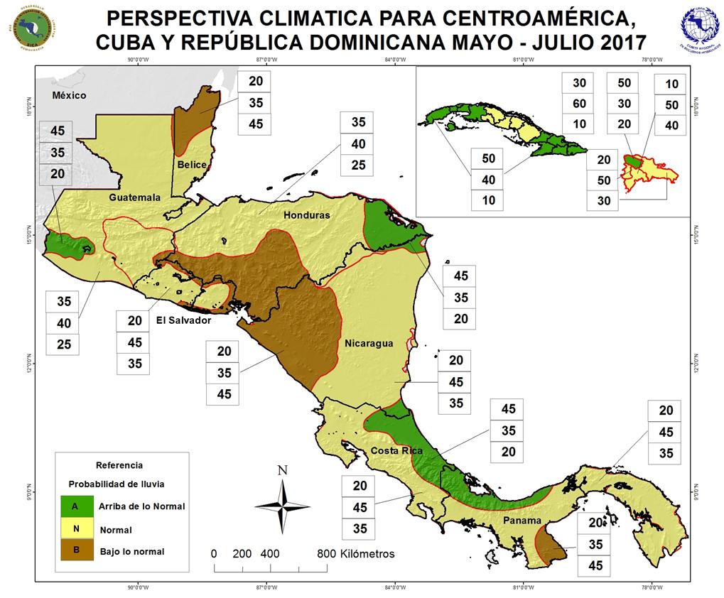 Pronósticos para Panamá. Años análogos considerados: 1993, 2002, 2014.