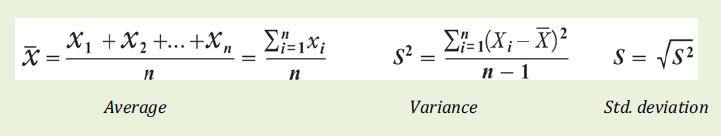 Elementos de la ecuación Media Varianza Desviación estándar t : estadística de muestra extraída de la distribución t de