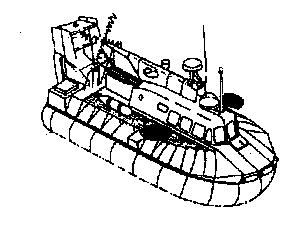 Fig.3: Aerodeslizador operando sin desplazamiento de agua. Menos de 50 m.