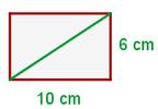 rectángulo de 10 cm de base y 6 cm de