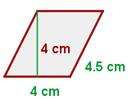 P = 4 17 = 68 cm Área del romboide P = 2 (a + b) Ejemplo A = b h Calcular