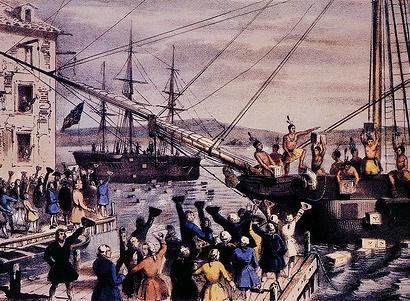 La fiesta del Te de Boston (1773) La ley del Té dada por el Parlamento a favor de la Compañía de las Indias Orientales, dieron origen a nuevos conflicto, cuyo punto culminante
