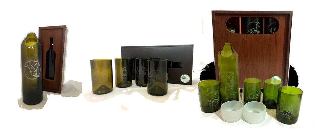 Productos de vidrio reciclado jarra Kit de vasos Kit de vino