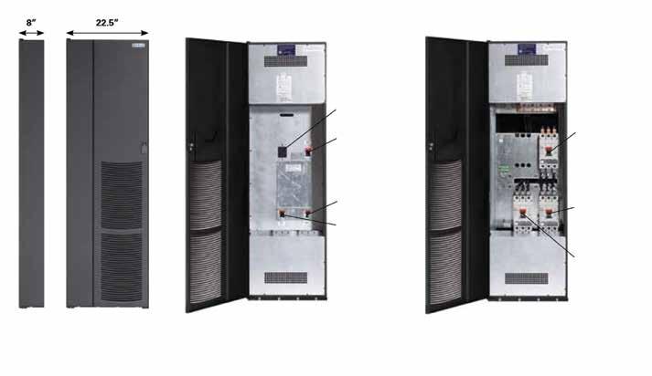 UPS 9390 20-160KVA Gabinetes suplementarios integrados (IAC) para configuraciones personalizables Eaton ofrece varias configuraciones de gabinetes suplementarios integrados para uso con el UPS 9390.