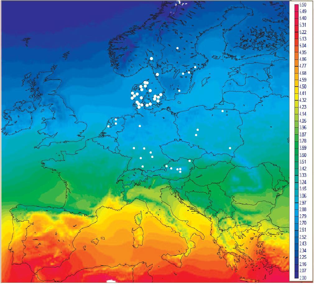 REDES DE CLIMATIZACIÓN CON ENERGÍA SOLAR EN EUROPA 6 redes con superficie mayor que 20.