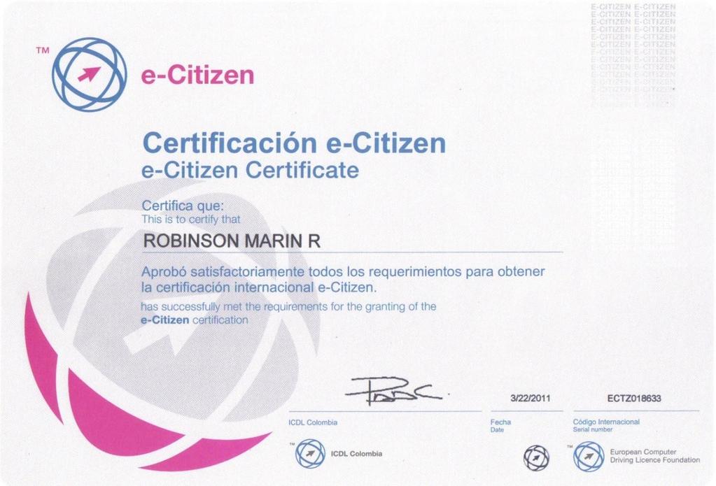 Generalidades Qué es la Certificación Internacional e-citizen?