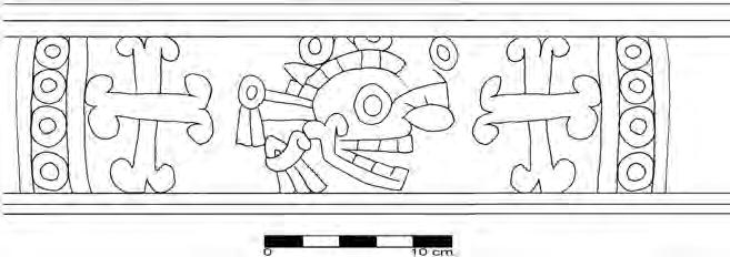 cual hace destacar una pieza localizada en un contexto aparentemente votivo, 10 recuperada en la excavación del sitio Barranca de Marmolejo, así como varios fragmentos que muestran similitud técnica