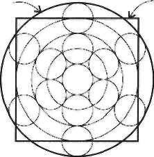 Veţi vedea că Fructul Vieţii se suprapune perfect peste al patrulea pătrat şi al cincilea cerc, notate de noi cu 8 x 10!