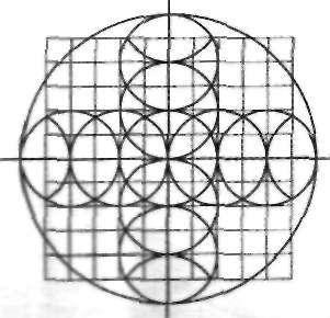 compuse din 64 de pătrate, iar structura interioară este aceeaşi, chiar dacă pătratul mare şi cercul sunt plasate diferit în desenele lui Leonardo.
