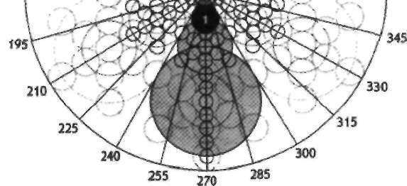 unghiuri de 10 sau 36 diviziuni pe marele cerc exterior, adică aceeaşi dispoziţie ca pe diagrama polară care ar proveni din Egipt.
