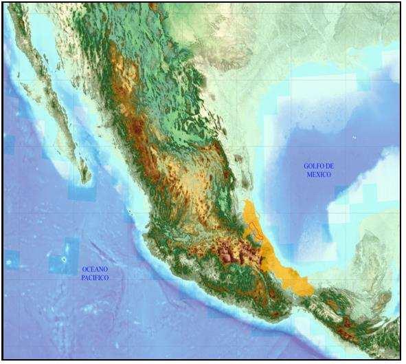 Porción Norte del Estado de Veracruz y Puebla A 250 km al Noreste de la Cd. de México Cubre una superficie de 3,815 Km 2 Objetivo.