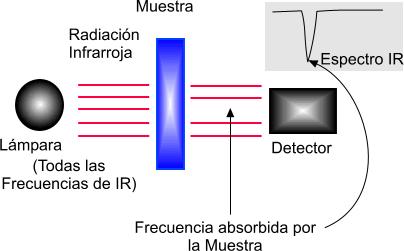 Vibraciones de Tensión y Flexión El Espectro de Infrarrojo de una molécula orgánica se obtiene fácilmente colocando una muestra de la molécula orgánica frente a una lámpara de Infrarrojos que emita