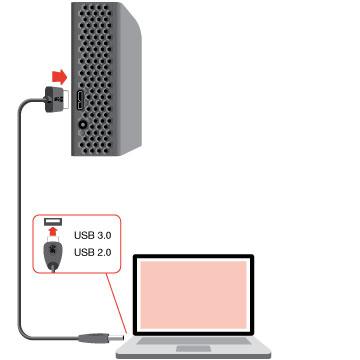 Paso 2: Conexión al ordenador Conecte el extremo micro-b del cable USB incluido a la unidad Backup Plus Desktop.