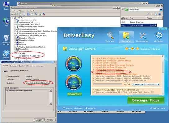 Ejemplo 2º - El Archivo de Drivers es un Ejecutable En este caso, el archivo descargado, es un Ejecutable.