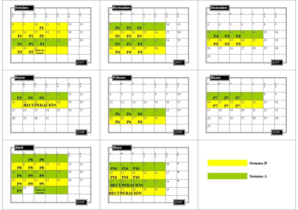 Calendario de prácticas En el PoliformaT
