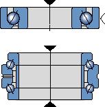 Los rodamientos axiales de bolas con contacto angular pueden soportar cargas axiales moderadas a altas velocidades; en estos casos los rodamientos de simple efecto también pueden soportar cargas