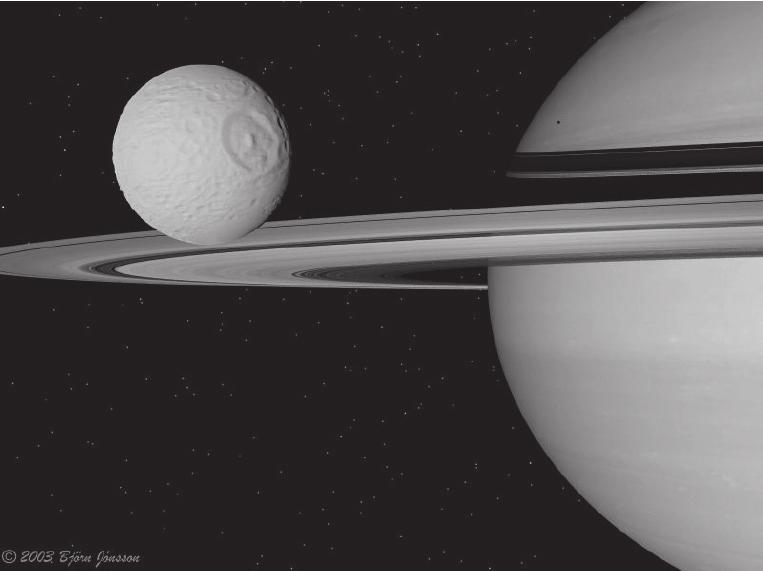 OPCIÓ A P3) La massa de Saturn crea un camp gravitatori al seu voltant. Un dels seus satèŀlits, Mimas, té una massa de 3,80 10 19 kg i descriu una òrbita pràcticament circular al voltant del planeta.