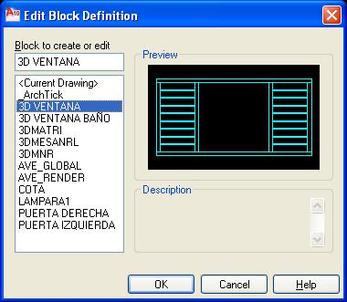 Procedimiento para modificar un bloque Be (doble clic sobre el bloque) En la lista seleccionar el bloque que deseamos modificar