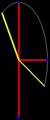 Elipse: Arc (Arco de Elipse) Dibujar líneas guías en forma de T, con las